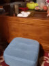 蔓斯菲尔小凳子家用矮凳布艺矮凳子搁脚凳软包实木腿小孩坐墩客厅沙发凳 蓝色26cm高可拆洗+实木框架 透气面料 实木凳腿 实拍图