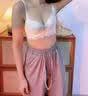 KJ大胸显小内衣女收副乳防下垂无钢圈文胸薄款无钢圈调整型胸罩套装 奶白色【单文胸】 75A BC=34ABC 实拍图