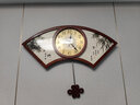 Caravel扇形中式石英钟表挂墙实木装饰挂表钟饰电波时钟客厅装饰画挂钟 竹报平安中号金属盘电波机芯 实拍图
