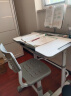 晶熠儿童学习桌椅套装课桌小学生写字桌子学校作业书桌椅家用可升降 知学款(粉):手摇桌手提椅-阅读架 实拍图