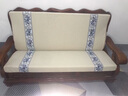 添富贵 木沙发坐垫带靠背连体老式实木沙发垫红木联邦椅春秋椅座垫防滑 繁华盛世米白 55cm*50cm 单人位 *65cm高靠背 实拍图
