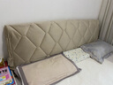 欧苏缦新款全包加厚高档床头罩套靠背软包简约现代皮木床头盖布保护套子 淡咖 1.9米长床头罩 实拍图