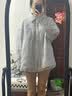 对白宽松轻薄衬衫式羽绒服女冬季新款时尚通勤休闲白鸭绒保暖外套 纯净蓝 L 实拍图
