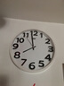 康巴丝（compas）12英寸3D立体字方形静音石英挂钟客厅时尚创意挂表卧室简约 2947白色 实拍图