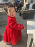 戴维贝拉女童加绒连衣裙秋冬儿童红色公主裙周岁礼服裙子 实拍图