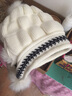 婷兰张亲子款儿童帽子冬可爱女童公主帽秋冬季加绒保暖针织护耳帽毛线帽 白色 11岁以上大人款 实拍图