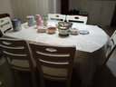 上林春天实木餐桌 可伸缩折叠实木餐桌椅组合餐桌餐椅圆形饭桌子餐厅家具 1.5米白色 一桌六椅 实拍图
