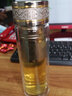 怡斯佳 双层玻璃杯保温水杯 办公室商务茶水分离杯 玻璃 男泡茶杯  便携式车载透明过滤水杯 定制刻字 银色320ml 320ml 实拍图