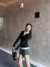 翊尚美假两件针织衫女打底衫春季新款毛衣外套韩系穿搭慵懒风上衣 黑色【叠穿神器】 均码 【推荐80-140斤】 实拍图