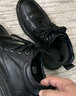 红蜻蜓休闲高帮商务皮鞋秋冬男棉鞋中年加绒爸爸鞋WTD43136黑色40 实拍图