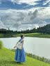 小野七天蓝色无袖法式背心连衣裙子女纯欲夏季2026新款海边度假气质长 蓝色 M 实拍图