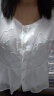 皮尔卡丹短袖雪纺衫女夏季2023新款减龄漂亮洋气衬.衫收腰遮肚泡泡袖上衣 白色 L 101-110斤 晒单实拍图