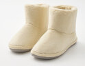 MUJI 男女通用 暖柔系列 微纤维室内外鞋 男款女款JKB0CC2A 保暖 毛绒 浅米色 L 260mm/42码（2.0） 实拍图