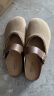 西遇包头半拖鞋女2025春季新款日系复古棕色懒人平底穆勒鞋勃肯鞋 卡色 38 实拍图
