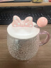 微光里玻璃水杯可爱创意马克杯带盖勺耐热女生家用杯子办公室咖啡早餐杯 粉色蝴蝶结锤纹（杯盖专属勺） 晒单实拍图