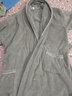 欣美舒纯棉睡袍浴袍毛巾料温泉长款秋冬男女士成人情侣浴衣酒店大码长款 灰色-纯棉-毛巾料 XL 【适合190cm以下210斤以内】 实拍图