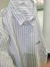 构致（GLOY&ZENITH）夏季五分袖短袖衬衫男休闲薄款衬衣男士日系纯棉条纹文艺中袖上衣 白色 XL（125-140斤） 晒单实拍图