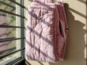美标商场同款礼物三层加厚夹棉纯棉女士睡衣套装秋冬全棉质格子家居服 女士粉红 L 实拍图