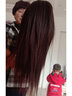 恒发假发女自然全头套长发长直发中长发逼真时尚女士真发齐刘海式 板栗色+发网发卡 长发 实拍图