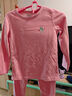 宝娜斯（BONAS）儿童保暖内衣套装山羊绒桑蚕丝德双面绒磨毛男女童中大童秋衣秋裤 山羊绒蚕丝恐龙粉色 均码 150cm 实拍图