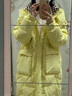 雅鹿品牌长款羽绒服女长过膝新款冬季加厚保暖时尚宽松鸭绒连帽外套 黄色 M （推荐125-150斤） 实拍图