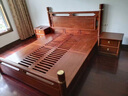 咏月 红木家具非洲花梨（学名：刺猬紫檀）床 实木大床 婚床 新中式卧室双人床 定I金付清尾款发货 实拍图