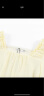 lagogo拉谷谷年夏季新款纯色方领短袖雪纺衫女泡泡袖上衣甜美简约 浅黄色（K7） 165/L/40 晒单实拍图