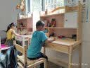 乔洛普实木学习桌家用中小学生作业写字桌椅套装 书桌带书架 加宽B款：木蜡油100套装 桌宽55 实拍图