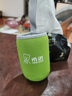 希诺（HEENOOR）双层玻璃杯女士泡花茶杯迷你便携潮流水杯家用隔热防烫带过滤杯子 草绿色-220ml（矮萌款） 礼盒装 实拍图