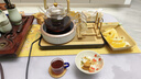 正扬电陶炉煮茶器煮茶壶套装办公透明玻璃茶具泡茶壶烧水电茶炉可保温 春鸣白900提+6色把+架长琴黑 实拍图