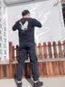 街头熊猫卫衣男女潮牌秋季仙鹤刺绣中国风圆领情侣卫衣外套 9054黑色 XL(建议140-155斤) 实拍图