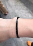 BJYL手镯男潮流个性韩版男士手环可调节定制刻字学生情侣手环百搭 银色 实拍图