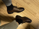 海澜之家HLA皮鞋男商务正装秋冬鞋子德比休闲男鞋HAAPXM4DBG576 棕色43 实拍图