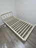 天坛家具铁艺床经典单双人钢木铁床现代环保简约小户型黑白色铁艺婚床 铁艺床（芝士白） 1.0*1.9m 实拍图