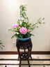 衡工花架实木客厅鱼缸底座圆形花盆架榆木落地盆景架绿萝装饰架 栗子红色30*30*60cm 实拍图
