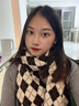 目丸针织格子围巾女秋冬季韩版百搭学生可爱少女保暖加厚毛线围脖男潮 棕色系 实拍图