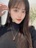 唐后（TH）红玛瑙耳环女新中式轻奢宝石耳钉925银小众耳坠送生日节日礼物 玫瑰金色红玛瑙耳环 实拍图
