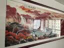 思荷国画山水画客厅招财装饰字画办公室风景靠山挂画鸿运当头背景壁画 款式1李嘉诚同款【鸿运当头】 208*86 CM 实拍图