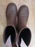 达芙妮瘦瘦靴女加绒低跟短靴女圆头百搭靴子4622607093 棕色（加绒） 36 实拍图