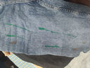 马登工装美式复古泼墨涂鸦水洗牛仔裤宽松直筒阔腿裤伐木老爹长裤男 浅蓝色 S 实拍图