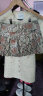 bebe秋冬系列女士时尚腰带皮质印花百褶A字半身裙320201 米色 XS 晒单实拍图