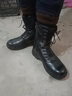 目击者作战靴男拉链冬季陆战靴女特战作训靴子防水防滑户外加绒羊毛保暖 黑色 拉链羊毛款 45 实拍图