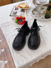 CAMILA KSENIA小皮鞋英伦风女士2025新款秋季厚底时尚百搭单鞋松糕乐福鞋子品牌 哑光黑 38 实拍图