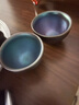 建缘天成 建盏茶杯彩金束口6.5口径小盏陶瓷杯子品茗杯一口杯茶盏 兰紫对杯(两只礼盒装) 实拍图