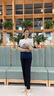 啄木鸟妈妈夏装洋气冰丝上衣服中年女装短袖T恤2024新款中老年大码套装 蓝色套装(上衣+束脚裤子) 2XL (推荐105-120斤) 实拍图