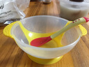 安配宝宝吸盘碗 感温变色软勺 婴儿辅食碗叉勺子 儿童餐具吃饭碗防烫 黄色一套（碗+勺） 实拍图