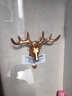 思泽诺 北欧创意挂钩 免打孔入户墙上装饰钥匙壁挂鹿头门后挂衣钩 金色【鹿】单个 1只 实拍图