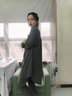 妮狄娅睡衣女春秋纯棉长袖翻领开衫休闲显瘦小脚裤家居服套装 QF21149深麻灰 M 实拍图
