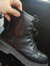 ZHR马丁靴女英伦风真牛皮舒适百搭厚底增高女靴INS网红街拍加绒短靴 黑色（G631A-加绒） 38 实拍图