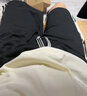 棉致美式高街条纹拼接休闲运动短裤男夏季宽松冰丝五分裤中裤裤衩 D100黑色【高品质20】 3XL 155-170斤 实拍图